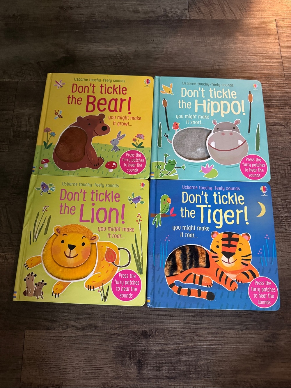 Usborne Don’t Tickle bundle of 4 touchy feely sound books
